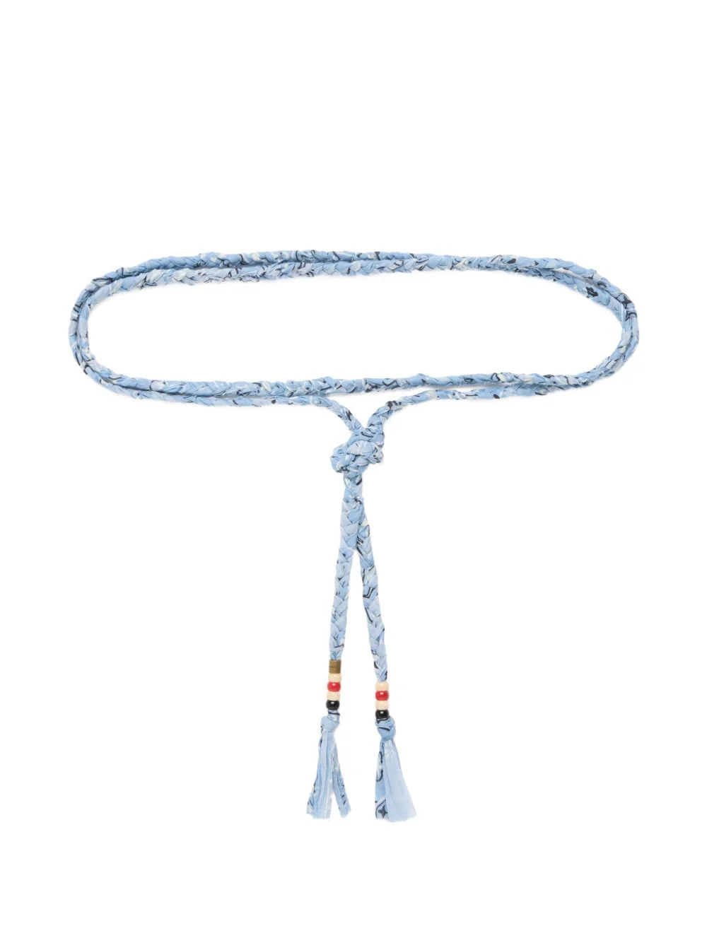 bead-embellished bandana-print belt - 1