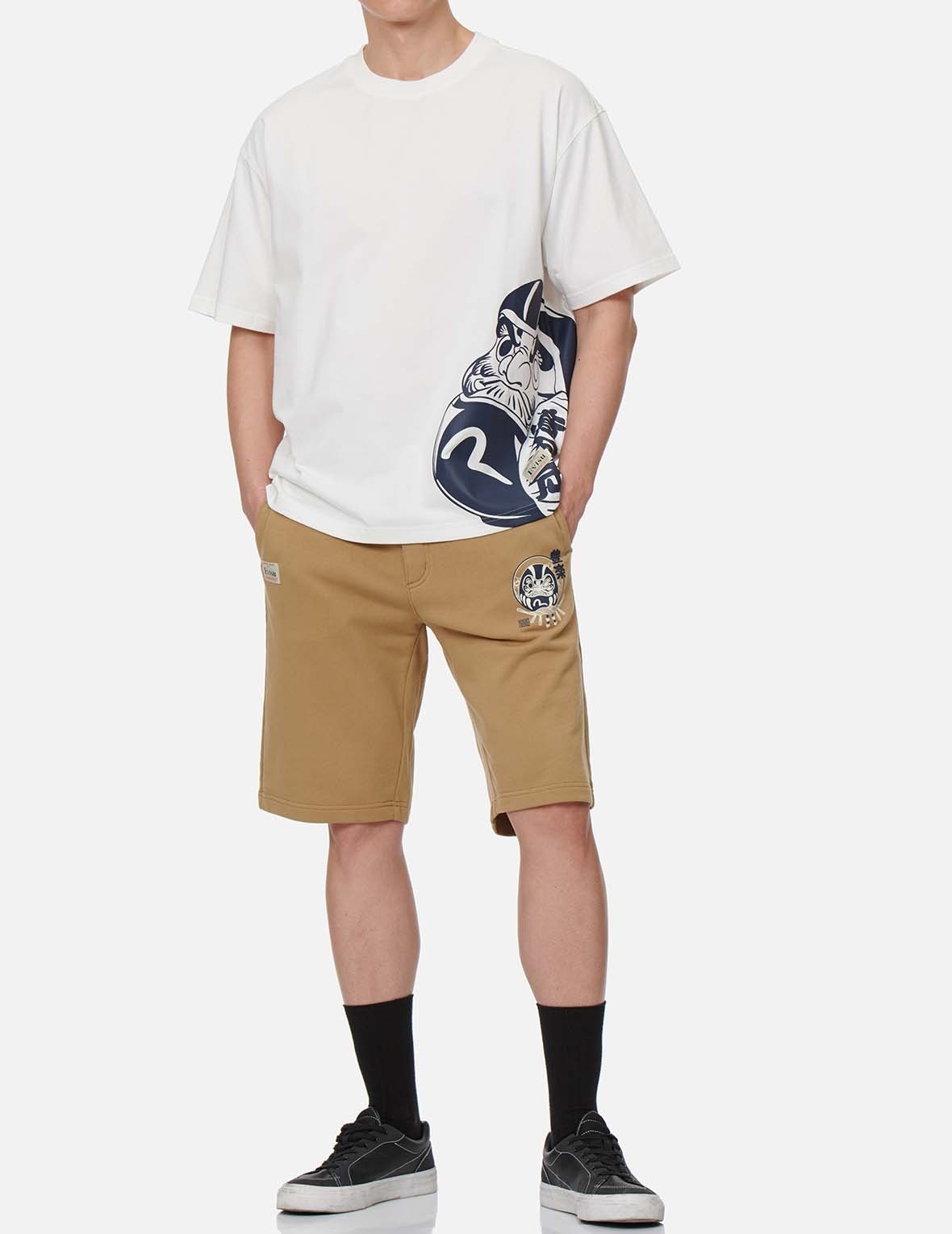 DARUMA AND SHIMENAWA PRINT SWEAT SHORTS - 5