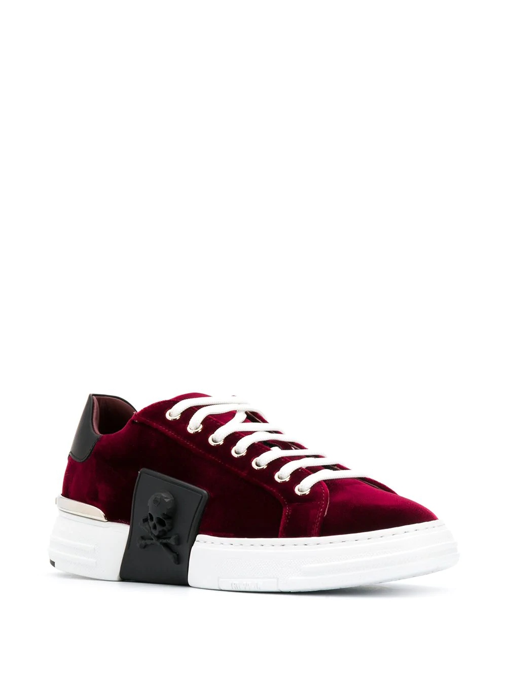 Skull velvet sneakers - 2