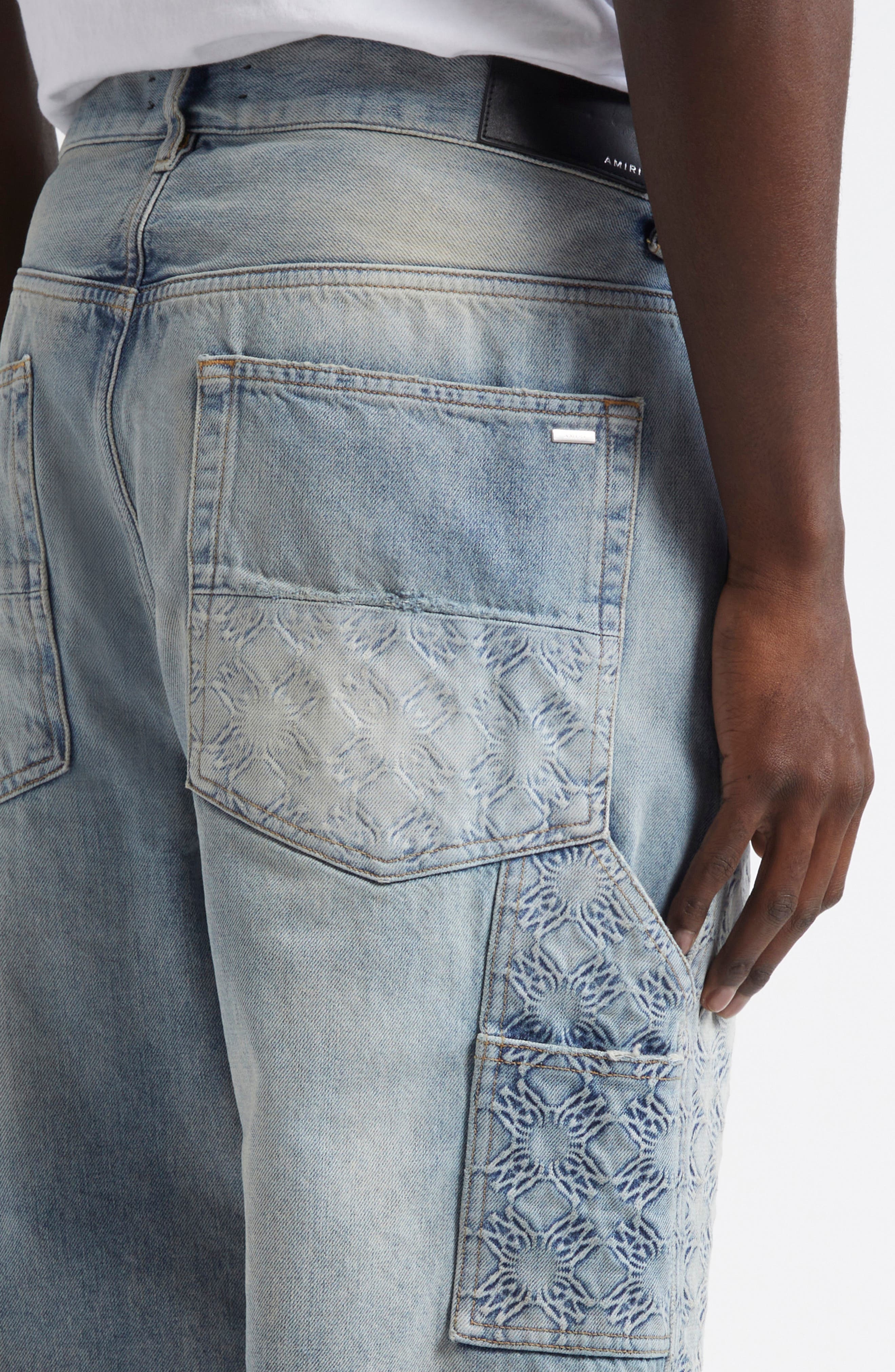 AMIRI Debosseed MA Quad Carpenter Jeans in Antique Indigo at Nordstrom - 4