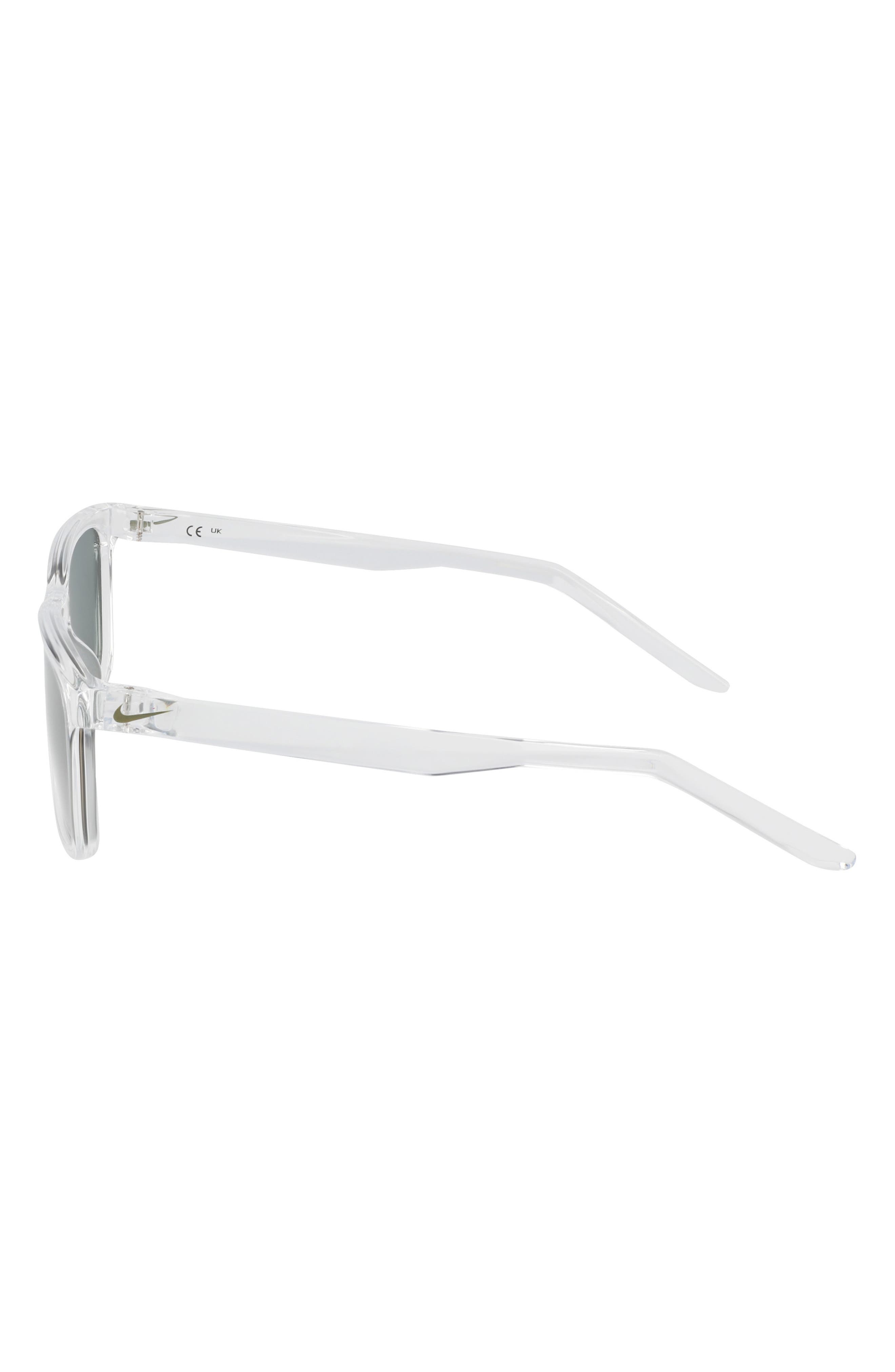 Nike Embar 56mm Polarized Square Sunglasses in Clear /Polar Green at Nordstrom - 5