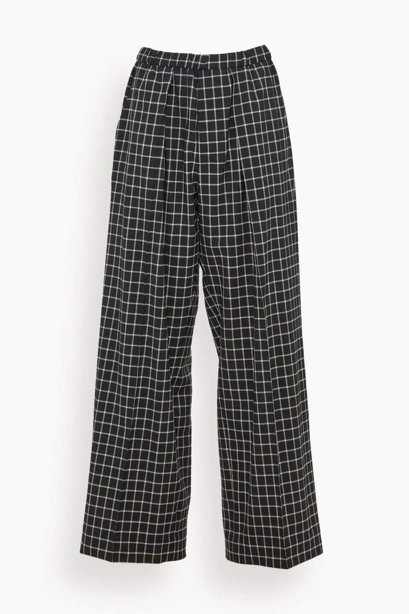 Trouser in Cream Check Black Base 1