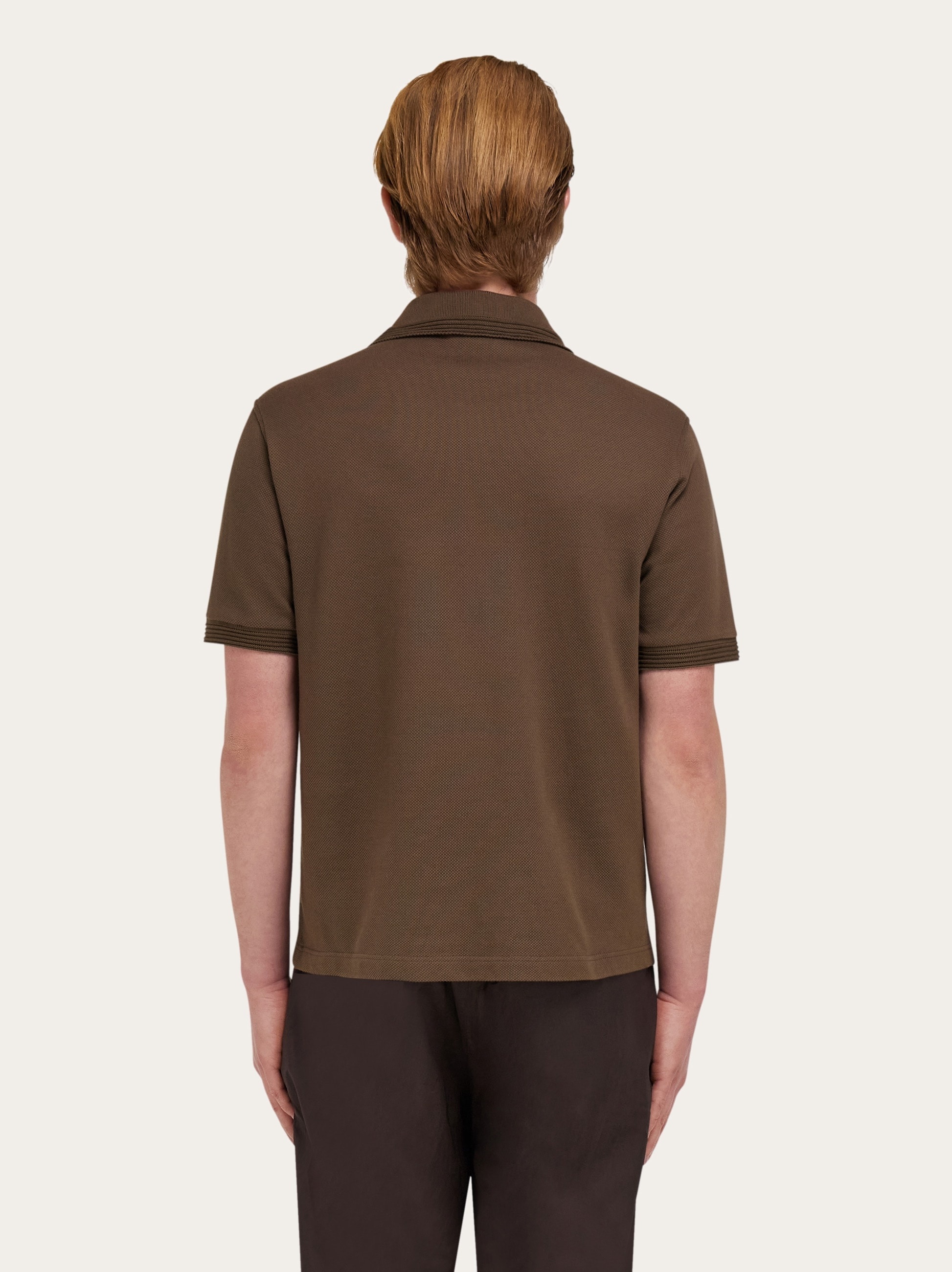 Cotton polo shirt with overlapping embroidery - 3
