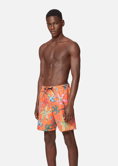 VERSACE Trésor de la Mer Print Long Swim Shorts outlook