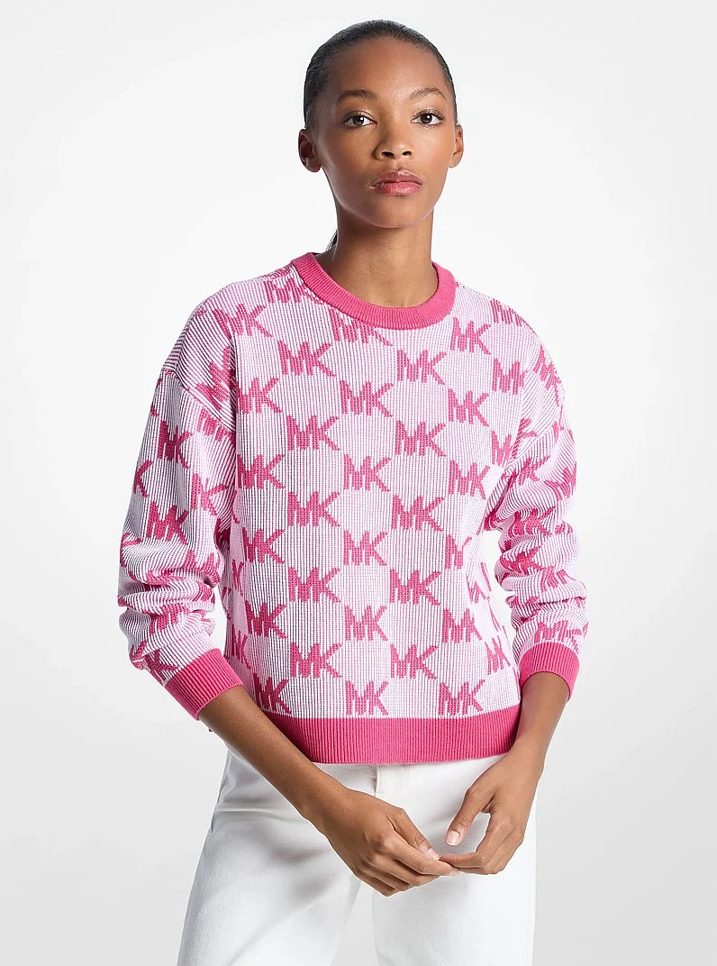 Logo Jacquard Knit Sweater - 1