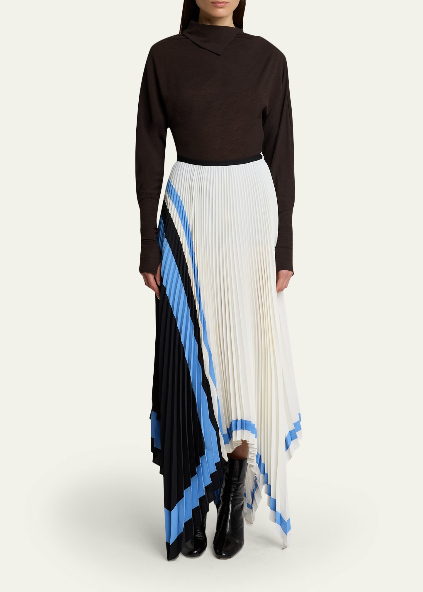 Emilia Pleated Handkerchief Midi Skirt - 2
