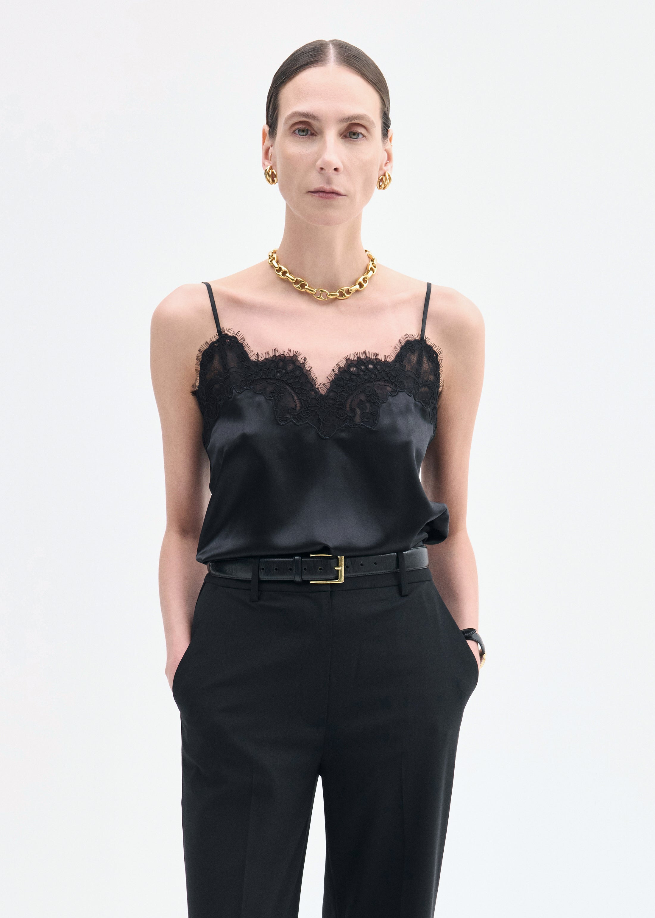 Lace Camisole in Silk - 2