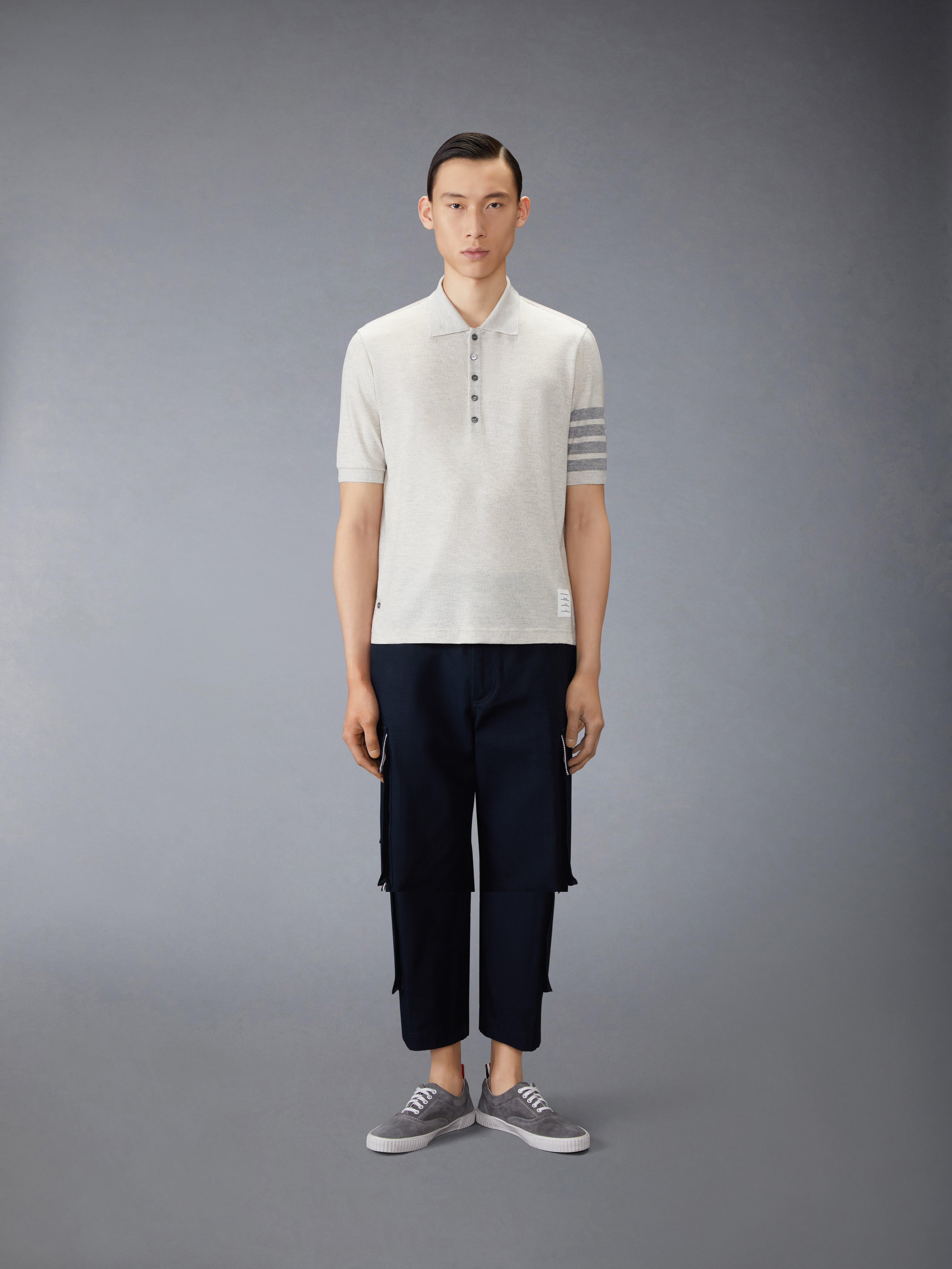 WOOL JERSEY 4-BAR POLO - 4
