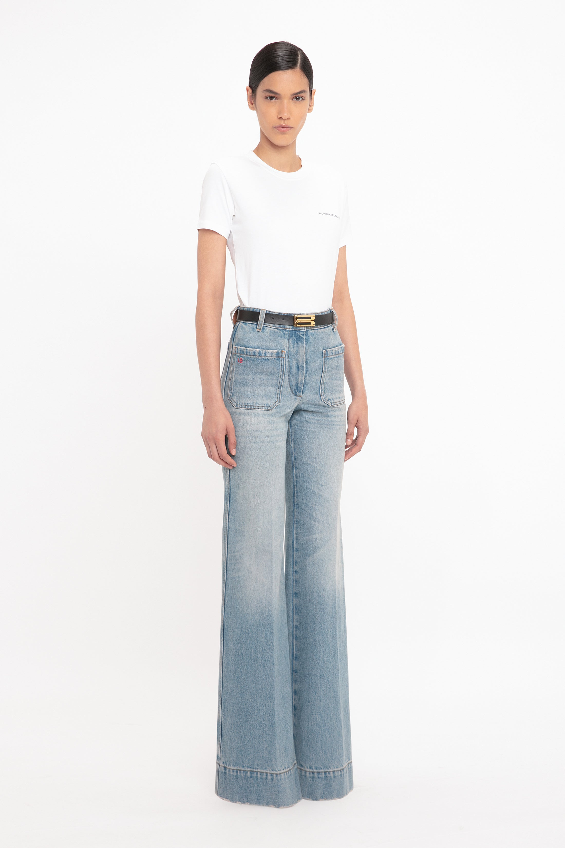 Alina High Waisted Jean In Pale Blue Wash - 3