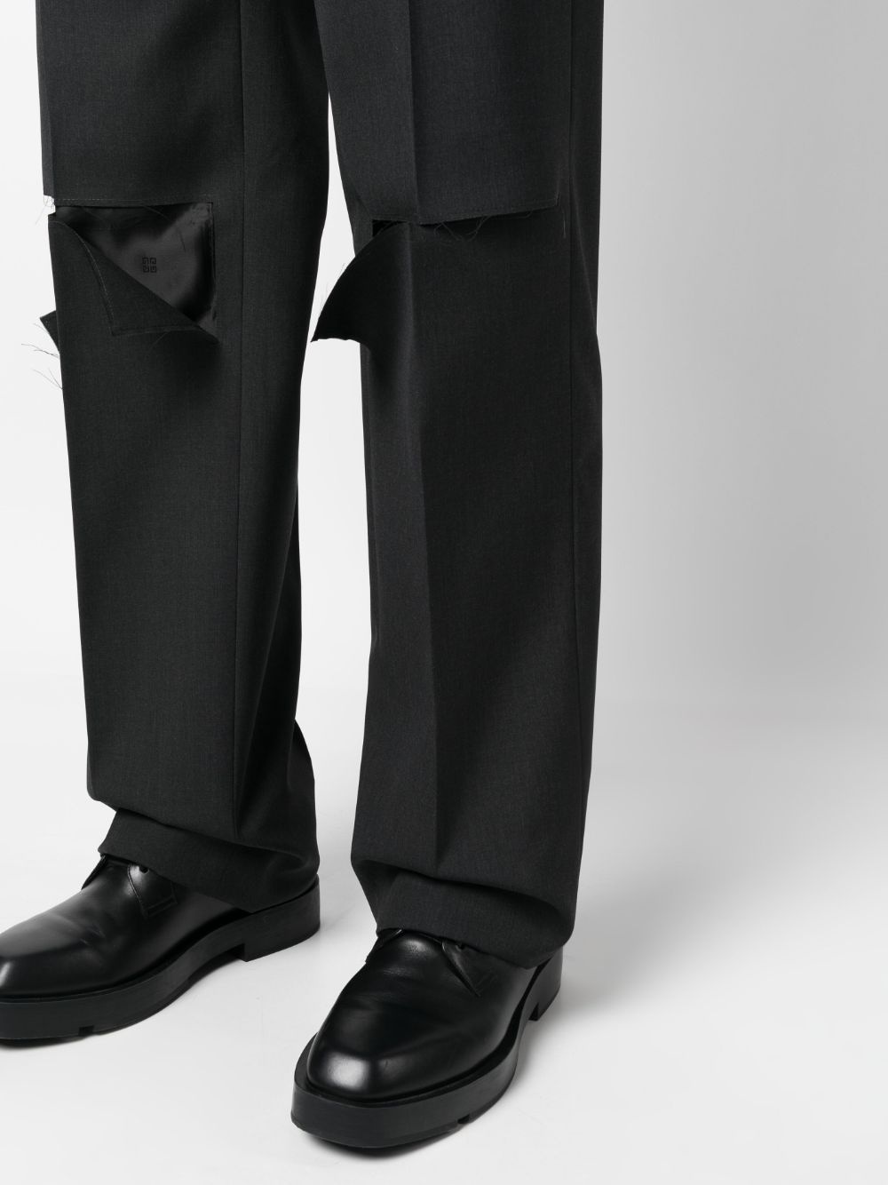 distressed wool trousers - 5