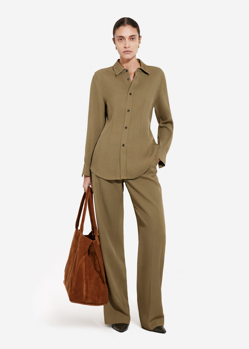 Fitted Collared Shirt in Viscose Twill 3