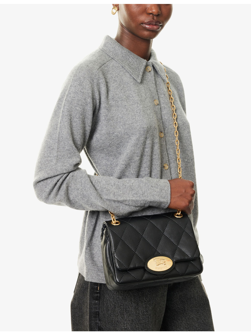 Small Strand Quilted Leather Shoulder Bag - 3