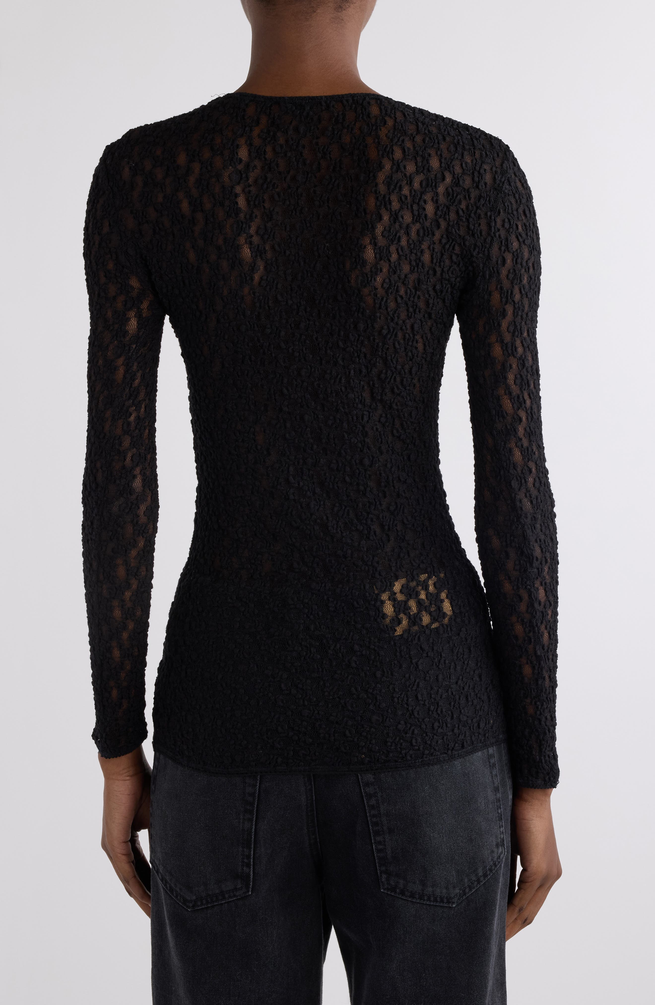 Isabel Marant Gaella Stretch Lace Top in Black at Nordstrom - 3