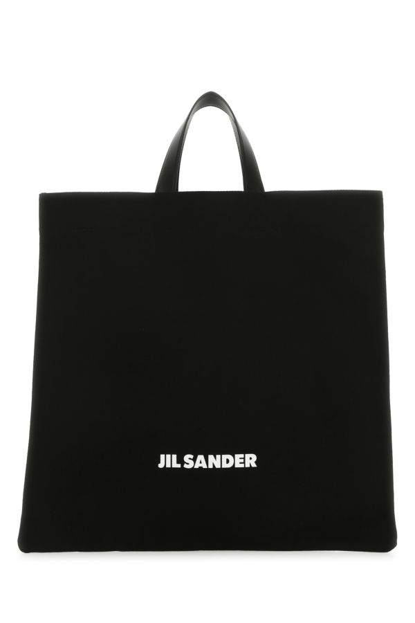 JIL SANDER Black Canvas Shopping Bag - 1