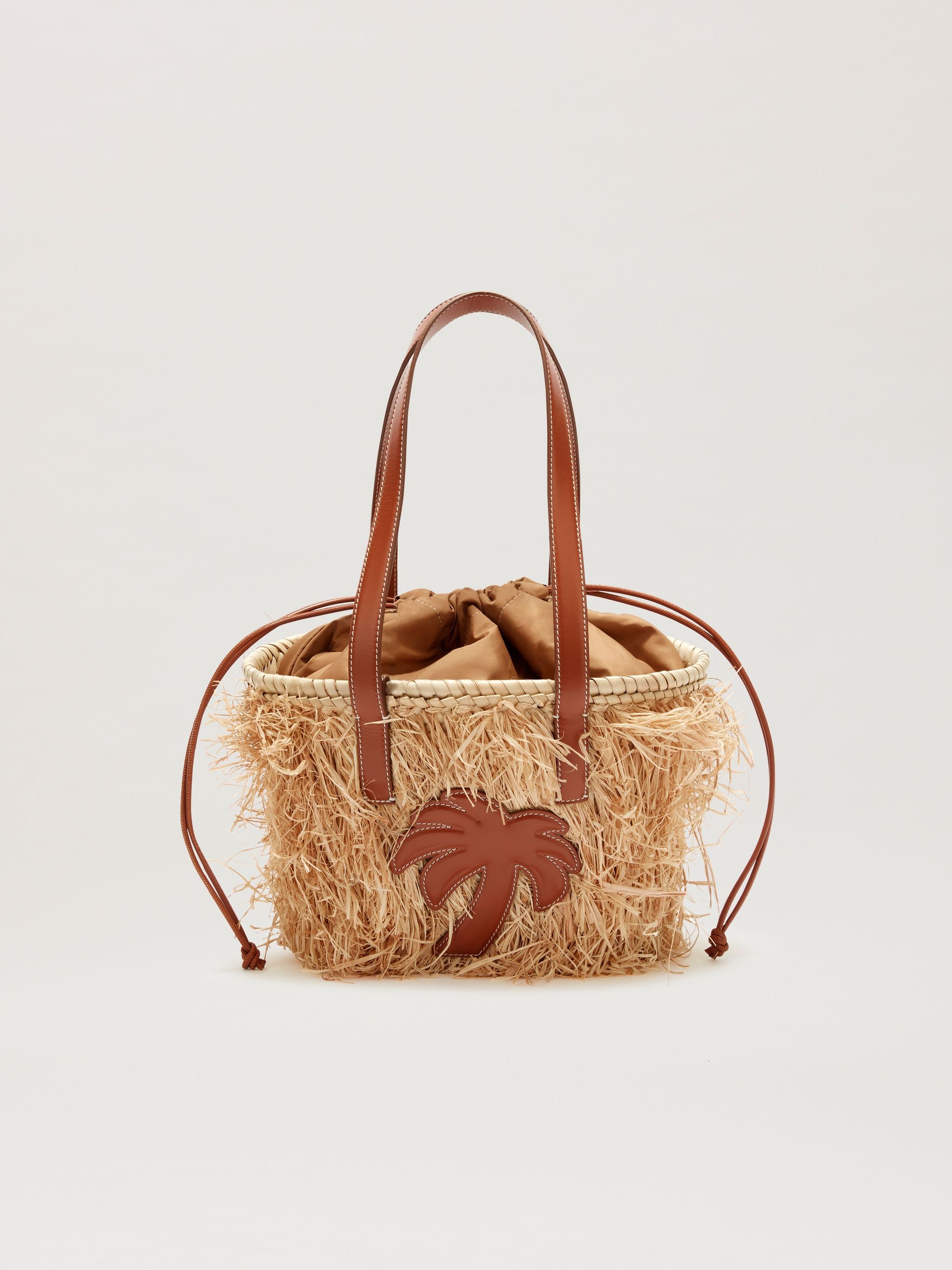 Palm Rafia Basket Bag - 1