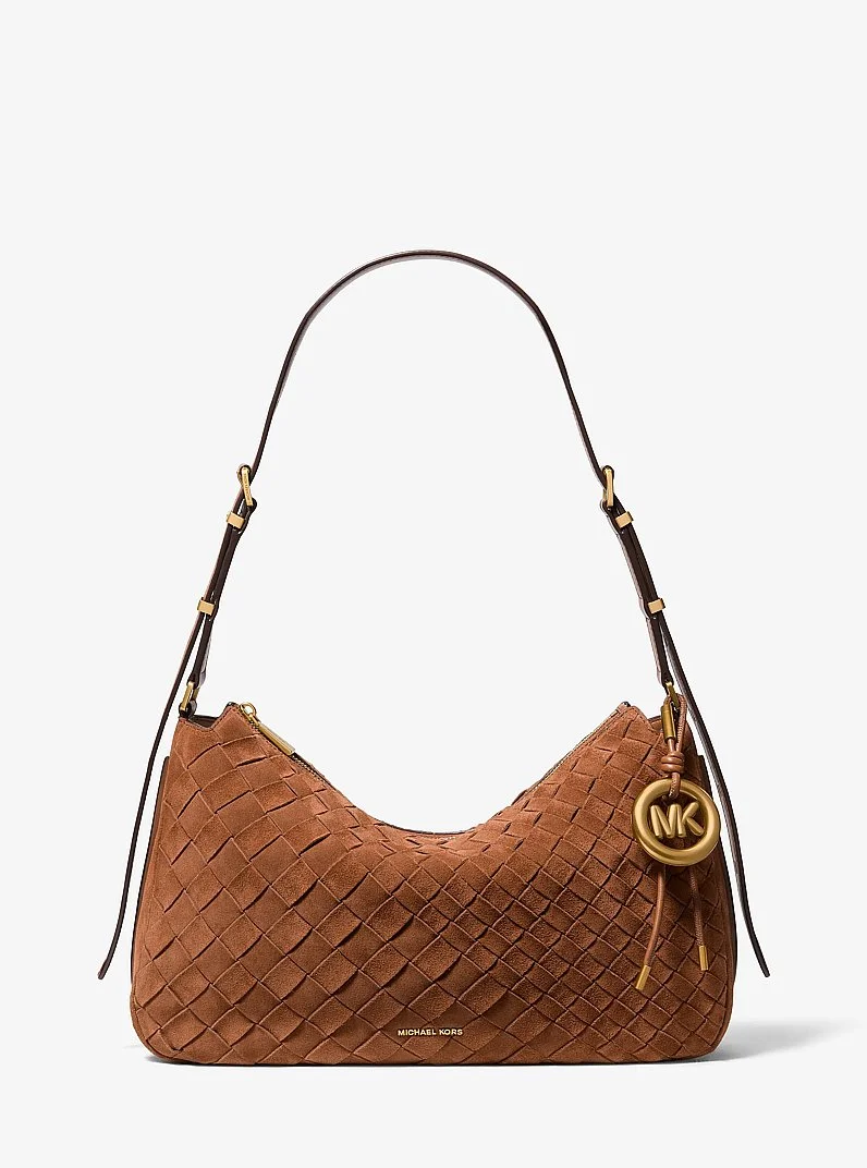 Nolita Medium Hand-Woven Suede Shoulder Bag - 1