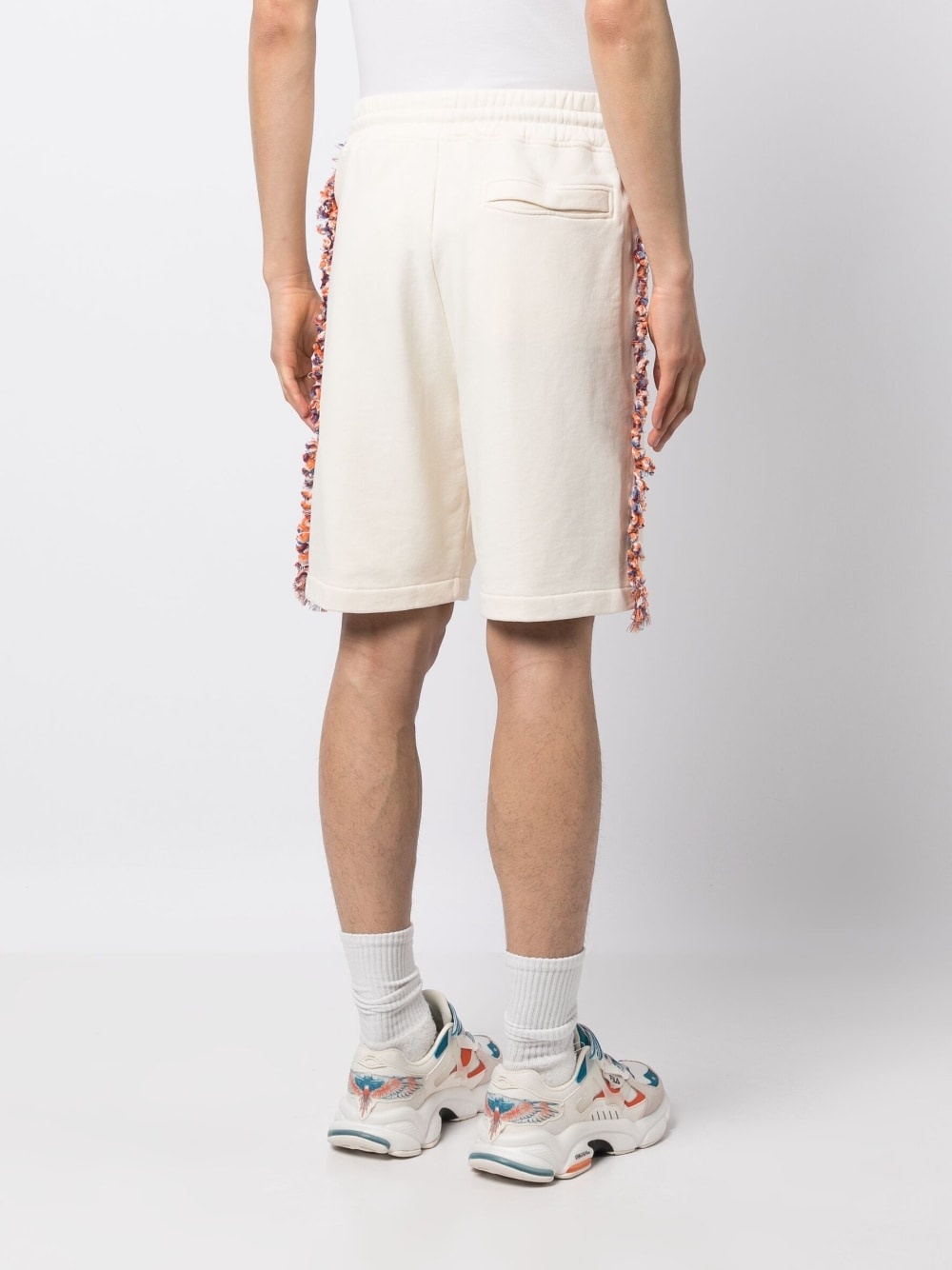 frayed-detailing cotton shorts - 4