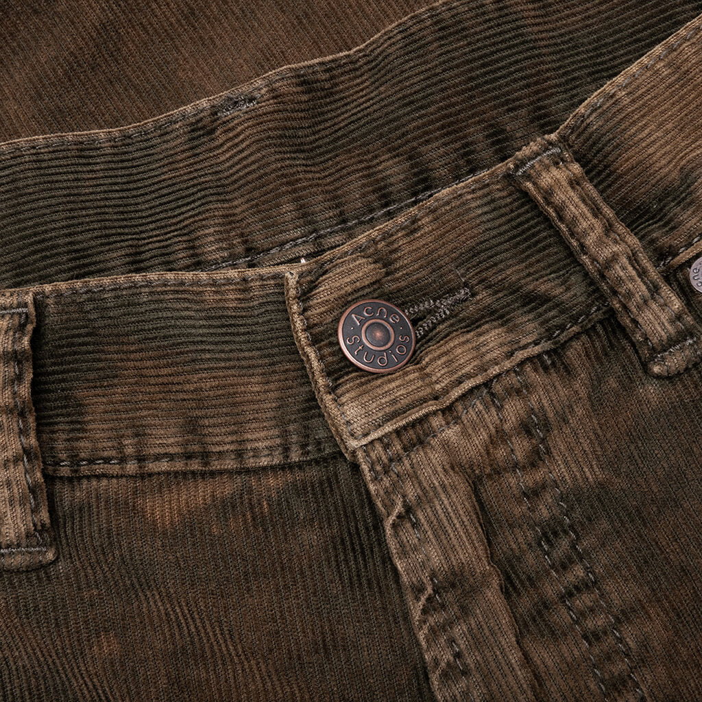 STONEWASH CORDUROY TROUSERS - OLIVE GREEN - 3