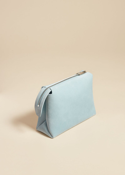 KHAITE The Lina Pochette in Baby Blue Suede outlook