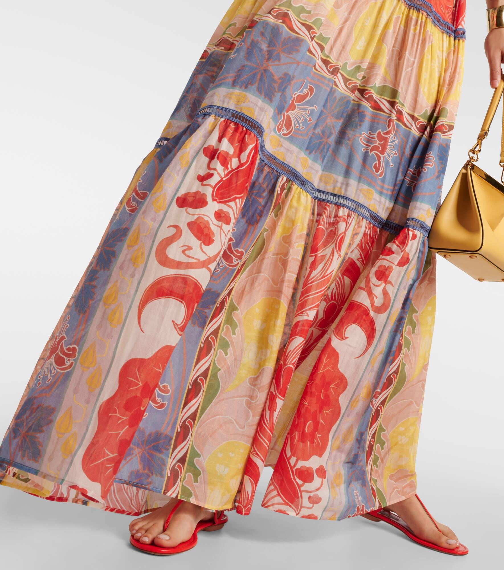 Printed cotton and silk maxi dress - 5