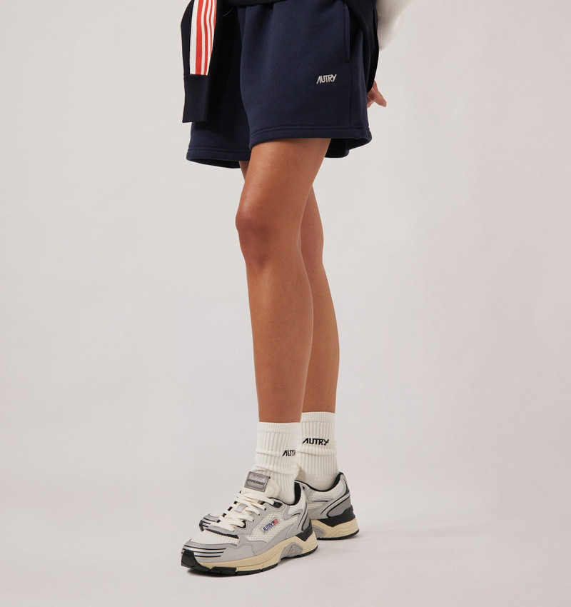 AUTRY HYPERWAY SNEAKERS IN WHITE SILVER AND BLACK SYNTHETIC LEATHER AND MESH outlook