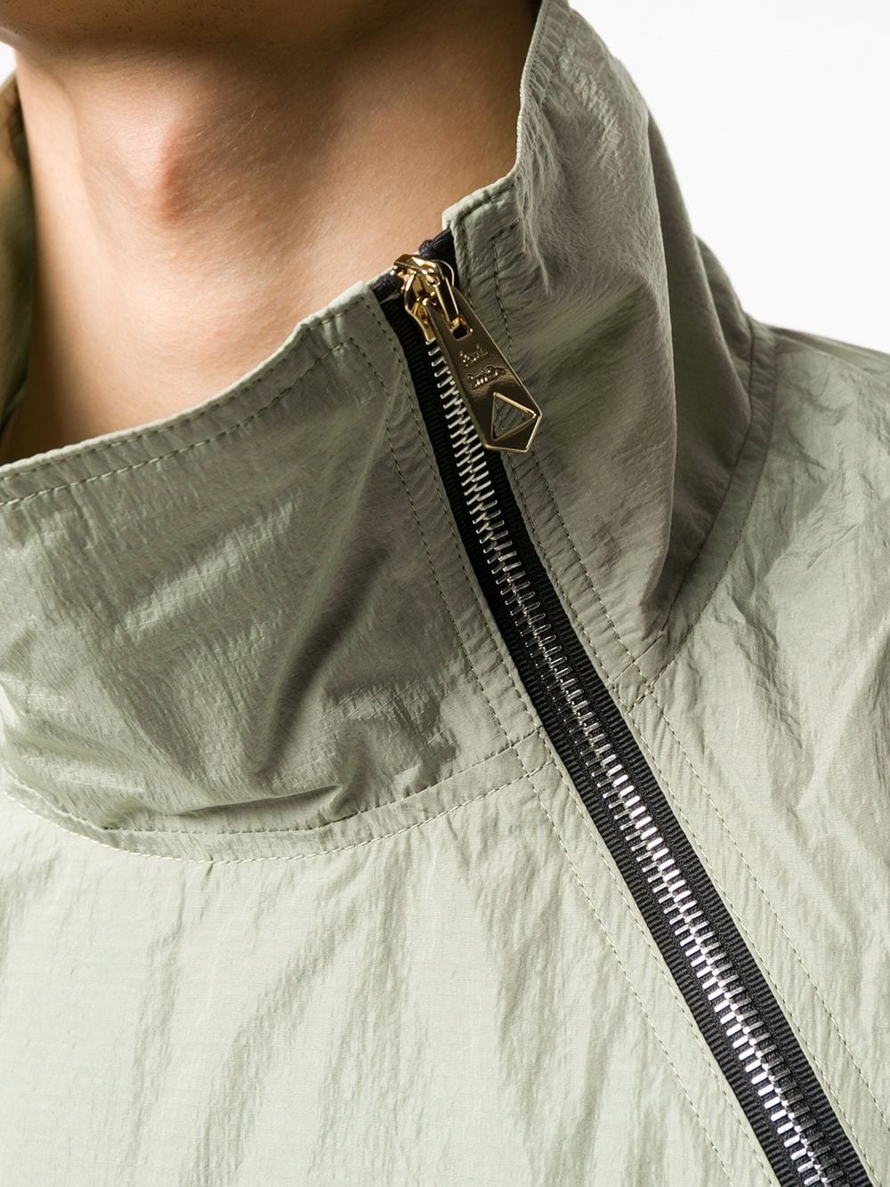 off-center zip windbreaker - 5