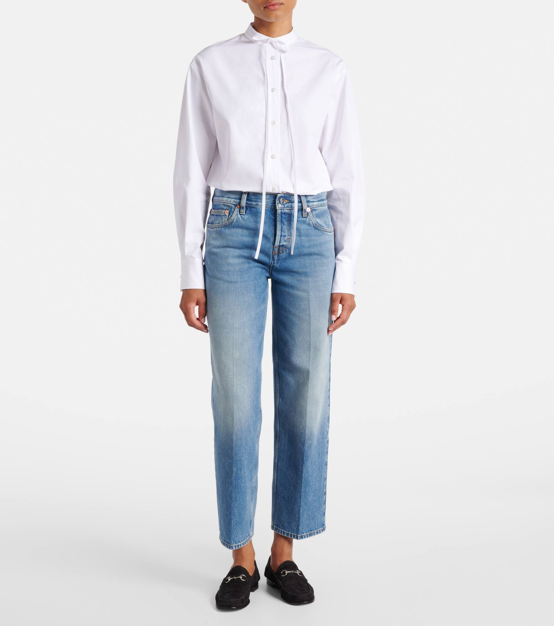 Mid-rise straight jeans - 7