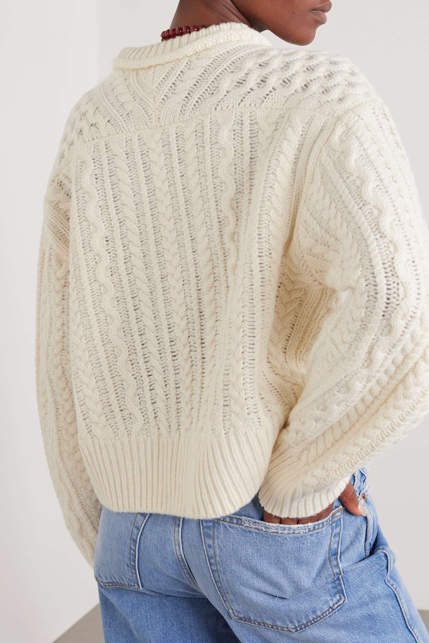 Cable-knit wool sweater - 3