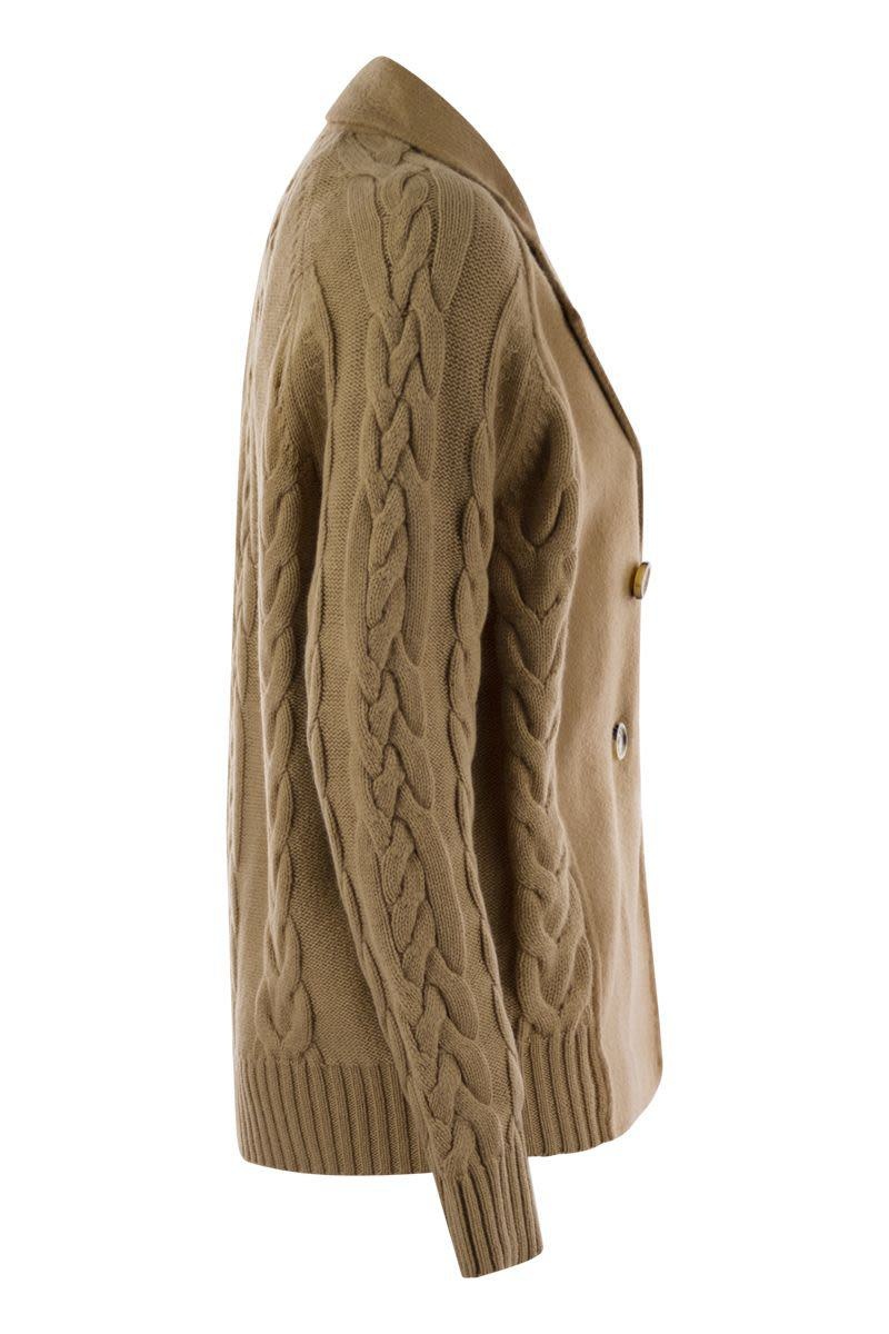 【関税＆送料込み】Max Mara Micio Wool And Cashmere Pea Coa Max Mara Micio cable-knit Cardigan | Neutrals | FARFETCH