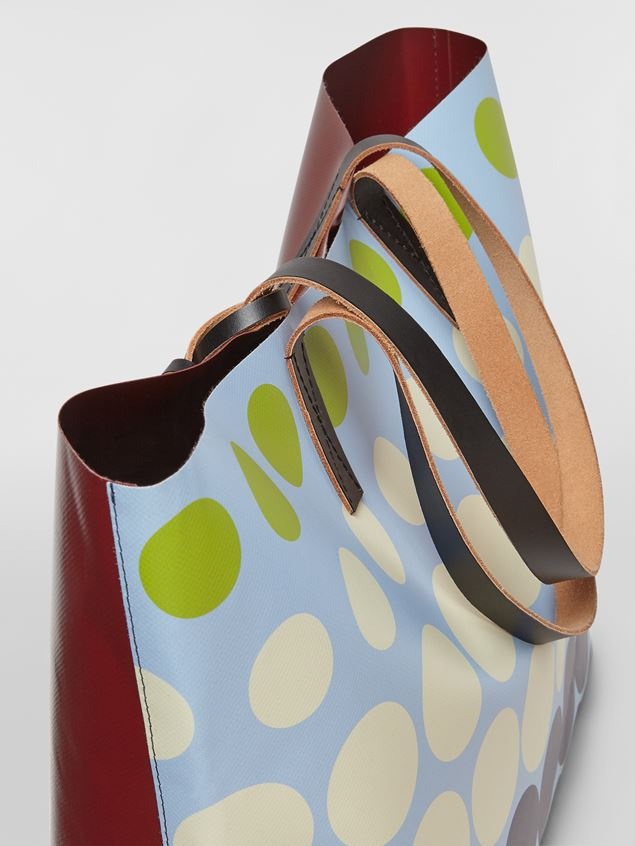 POP POIS PRINT PVC SHOPPING BAG WITH CALFSKIN HANDLES - 5