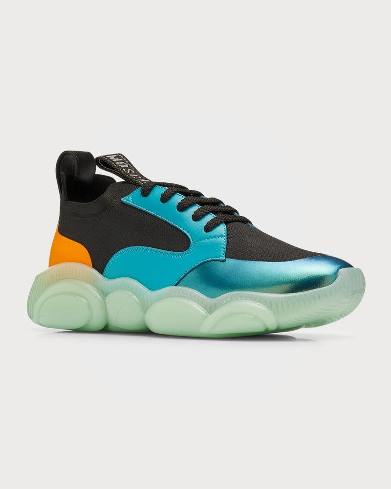 Moschino Men's Holographic Teddy Knit Runner Sneakers outlook
