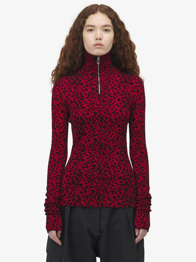 Leopard Jacquard Fitted Top - 6