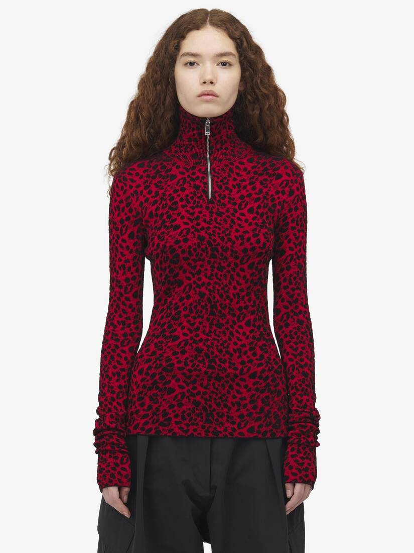 Leopard Jacquard Fitted Top - 7