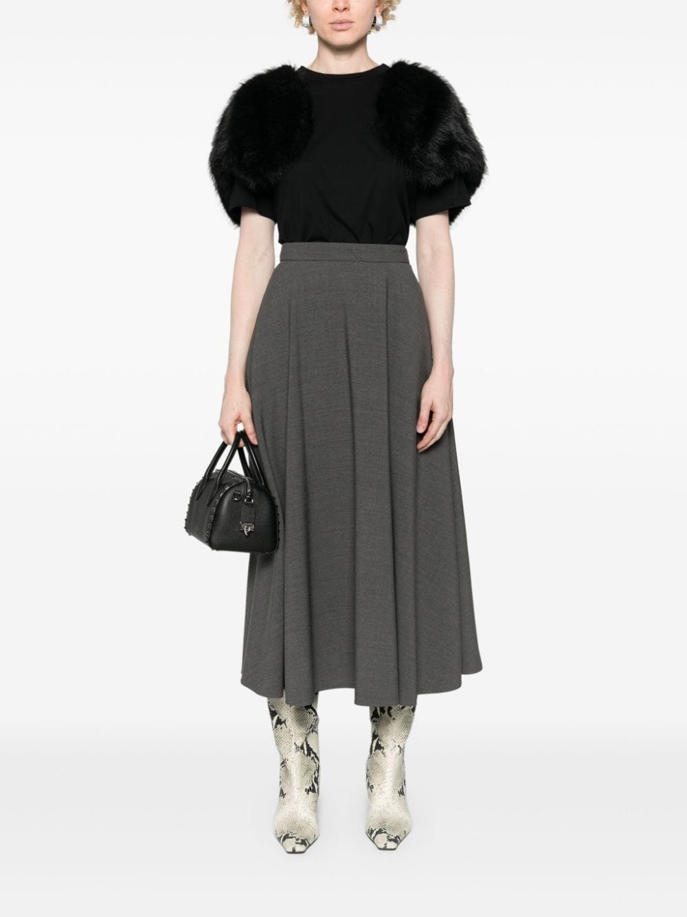 VLogo A-line midi skirt - 2