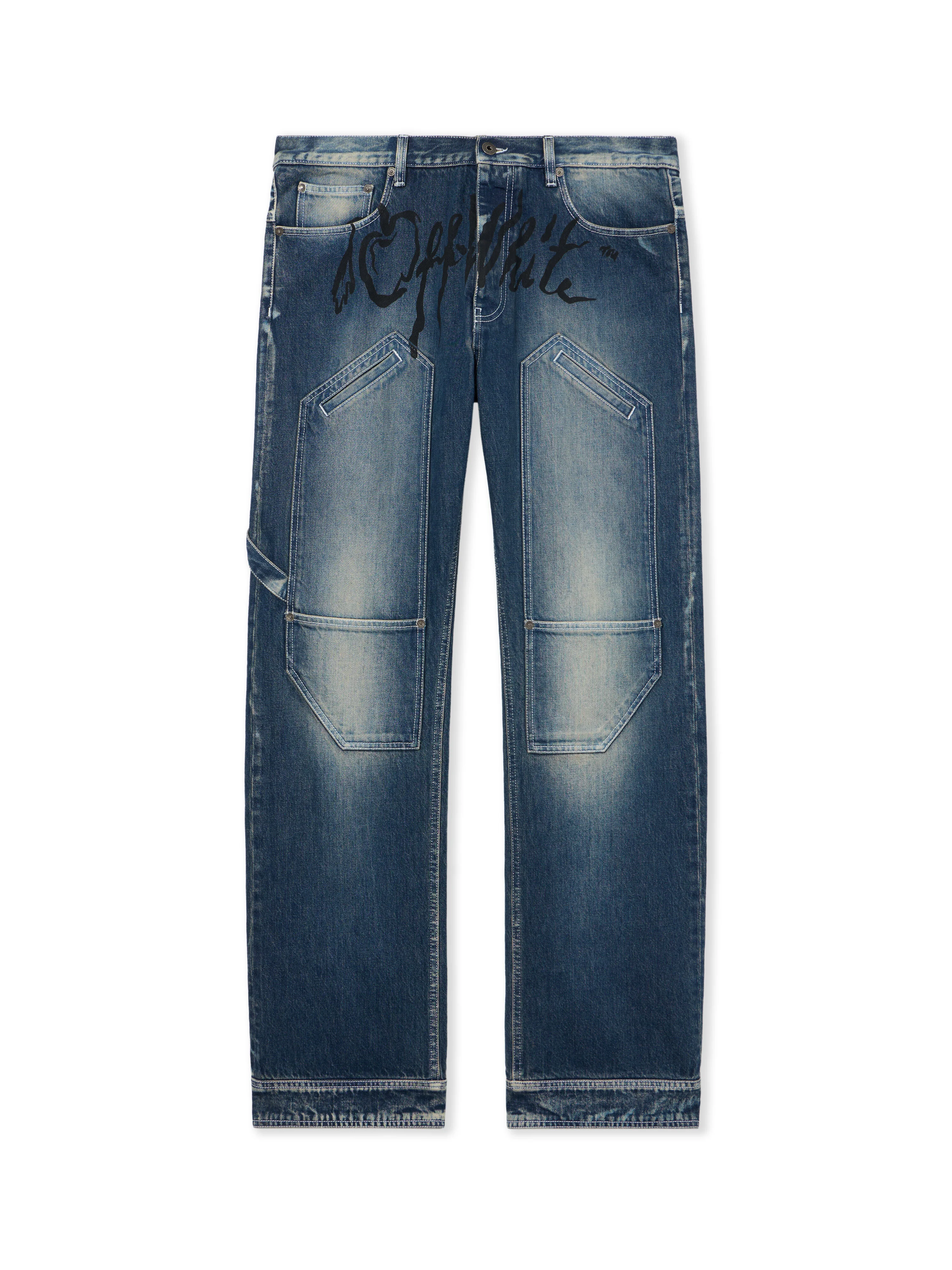 Cherry Diagonal Twist Stack Jeans - 1