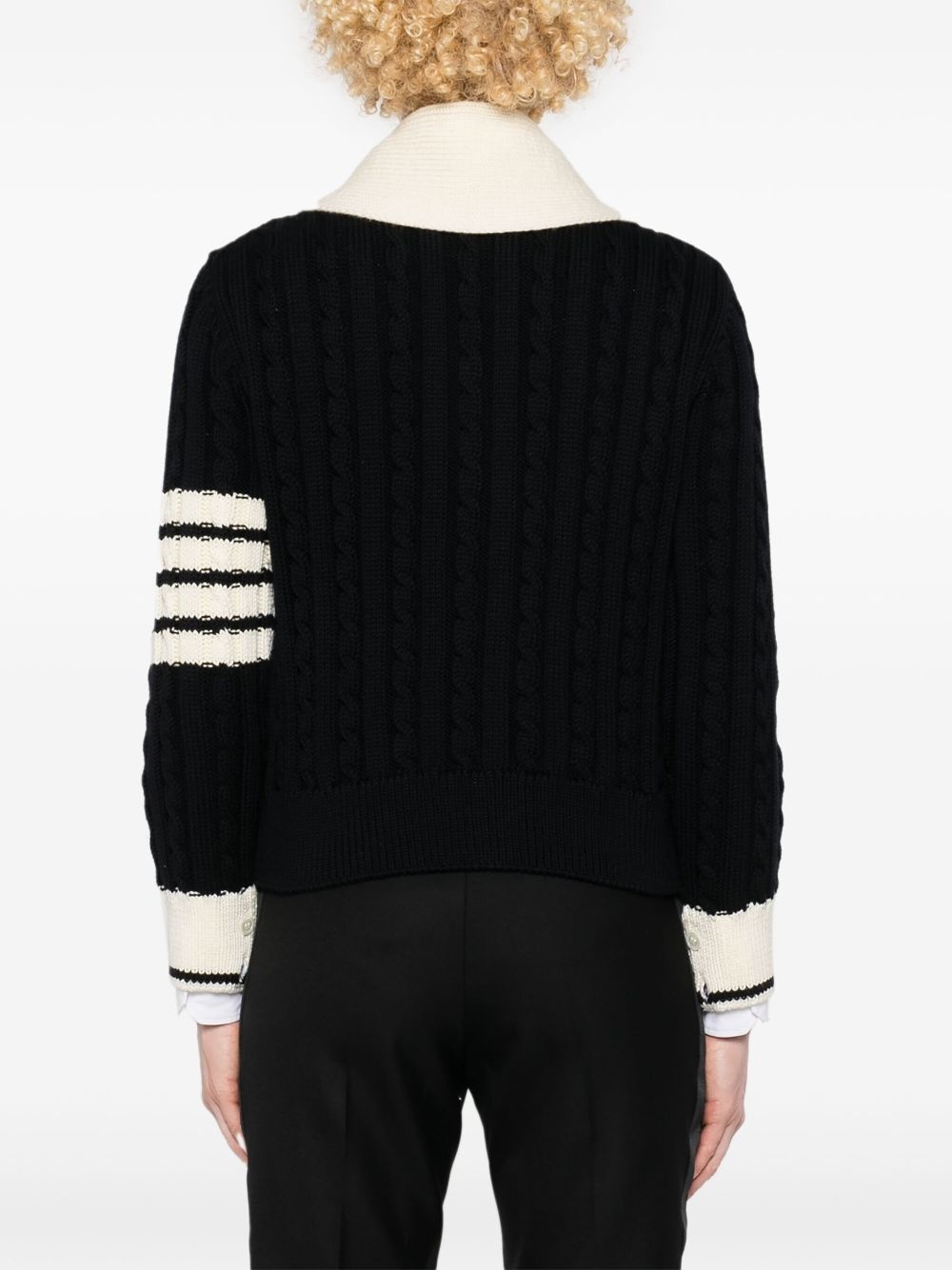 4-Bar cable-knit cardigan - 4