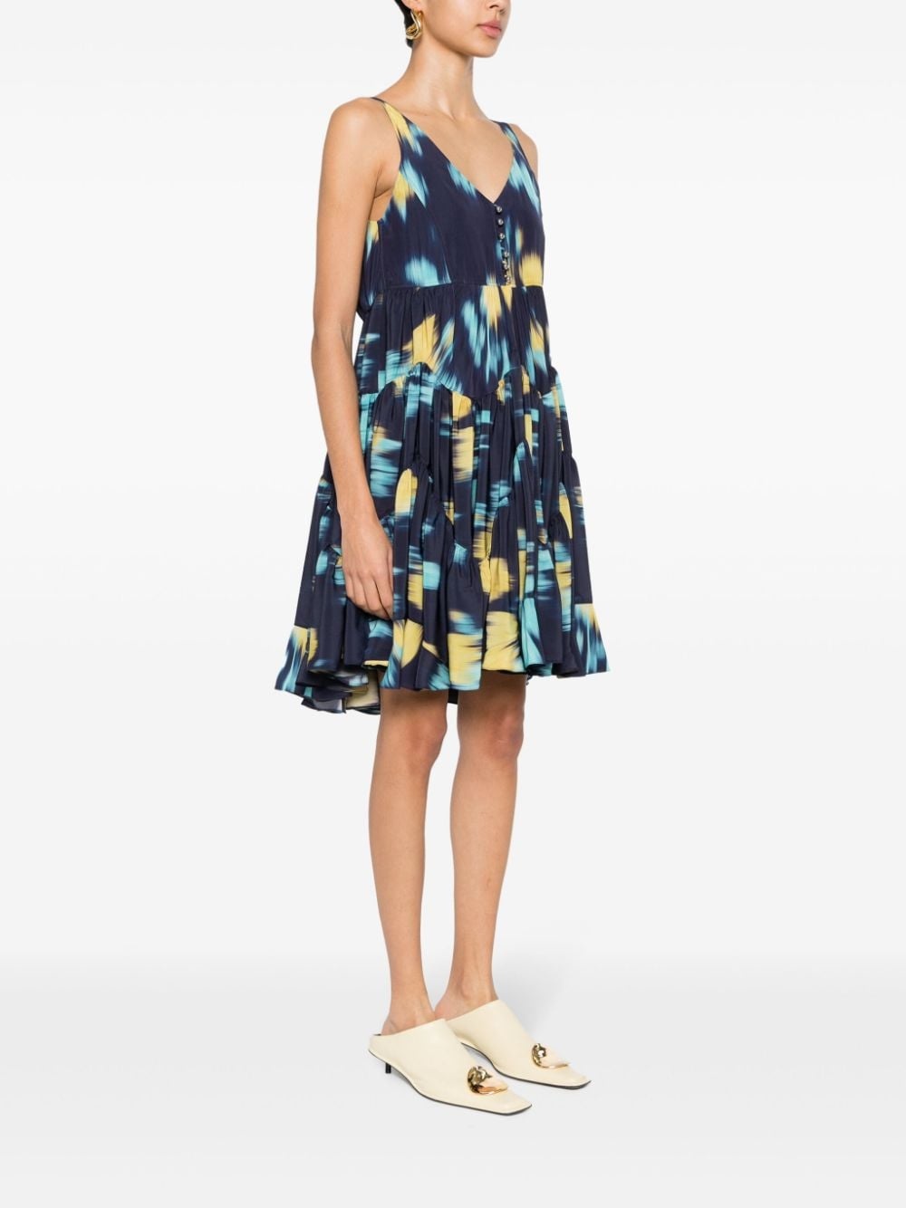charmeuse mini dress - 3