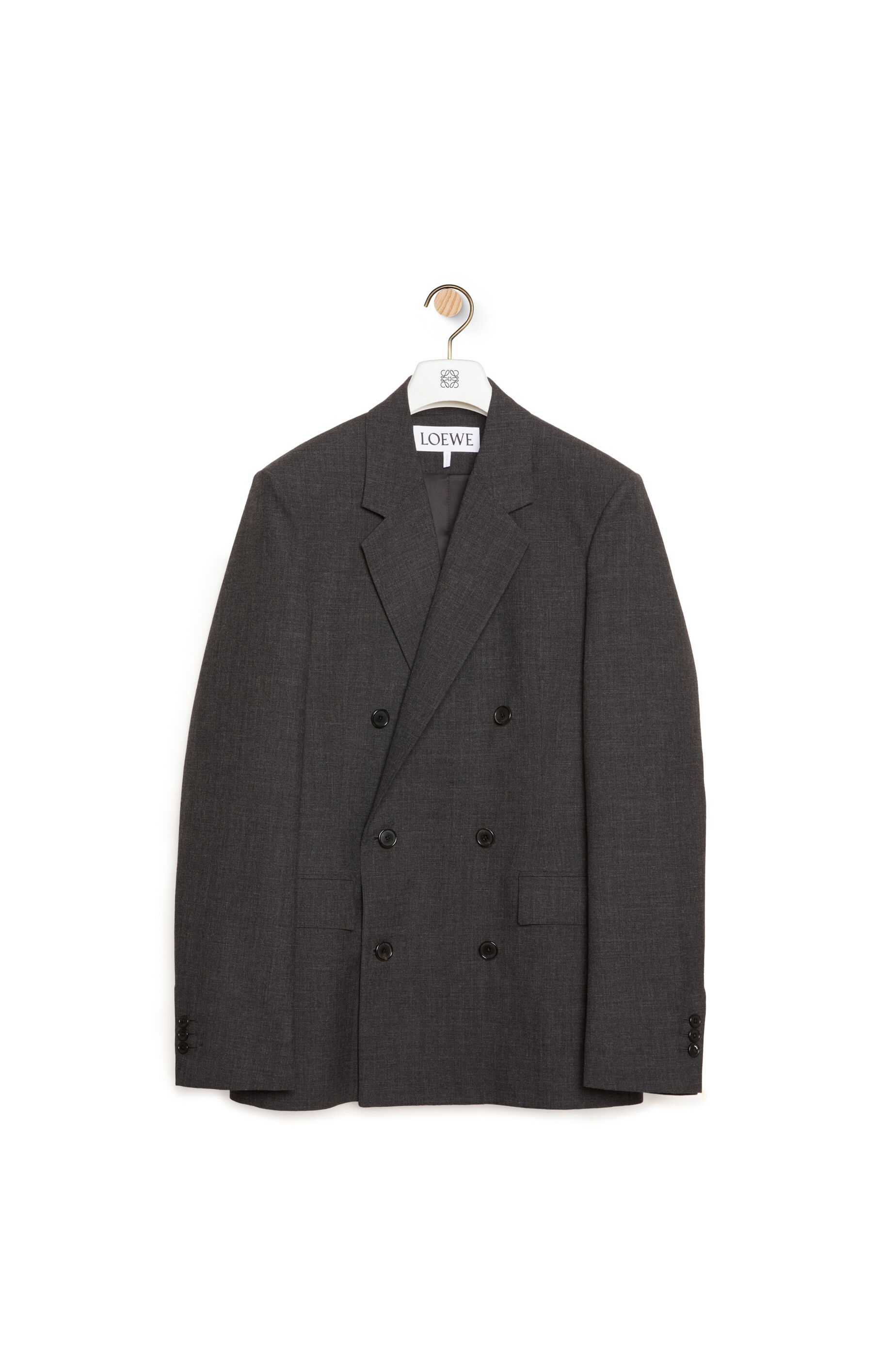 ジャケット LOEWE GREY WOOL DOUBLE-BREASTED JACKET Loewe Grey wool double-breasted jacket | TheDoubleF