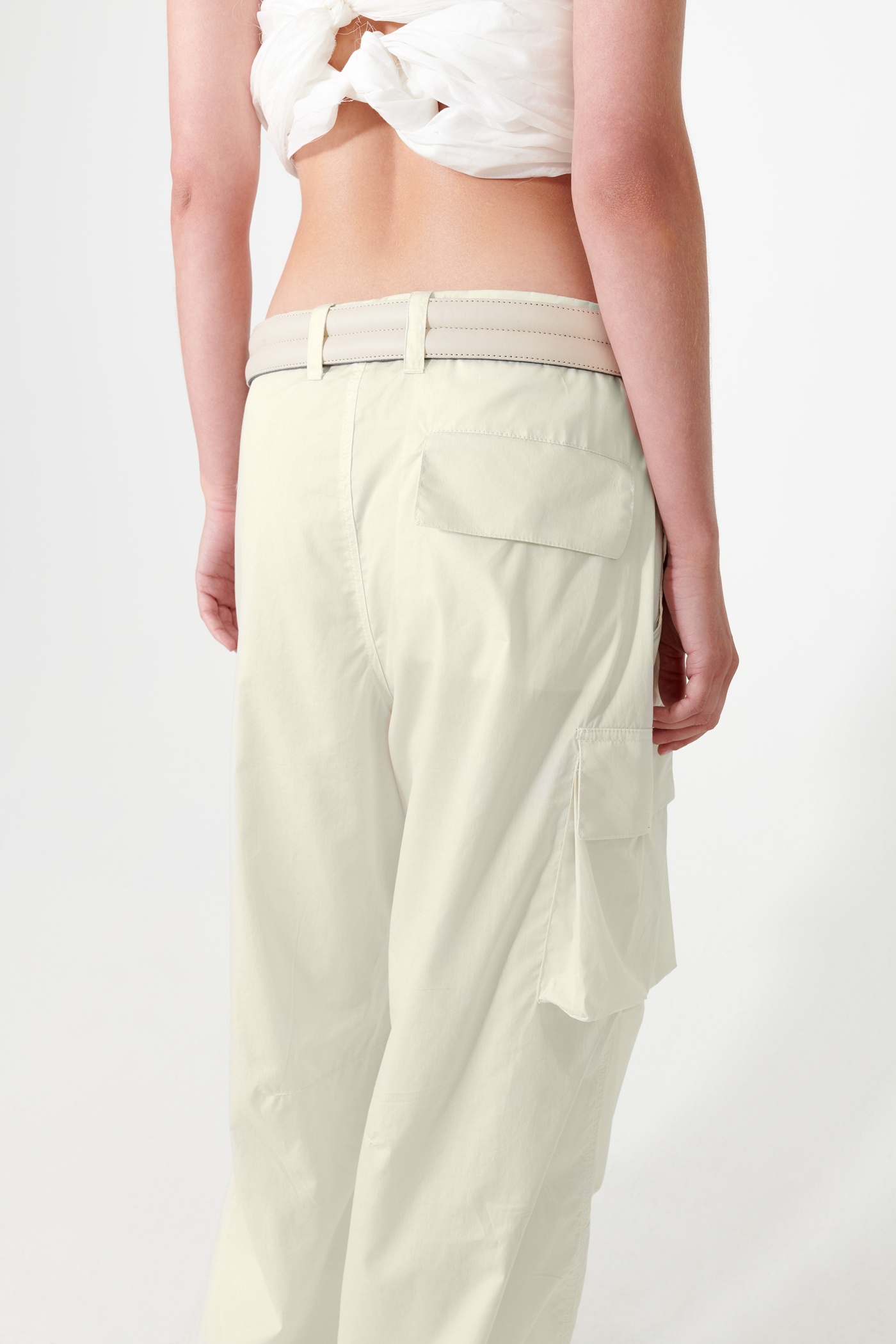 Peak Trouser Pearl Beige Cotton Chinz - 7