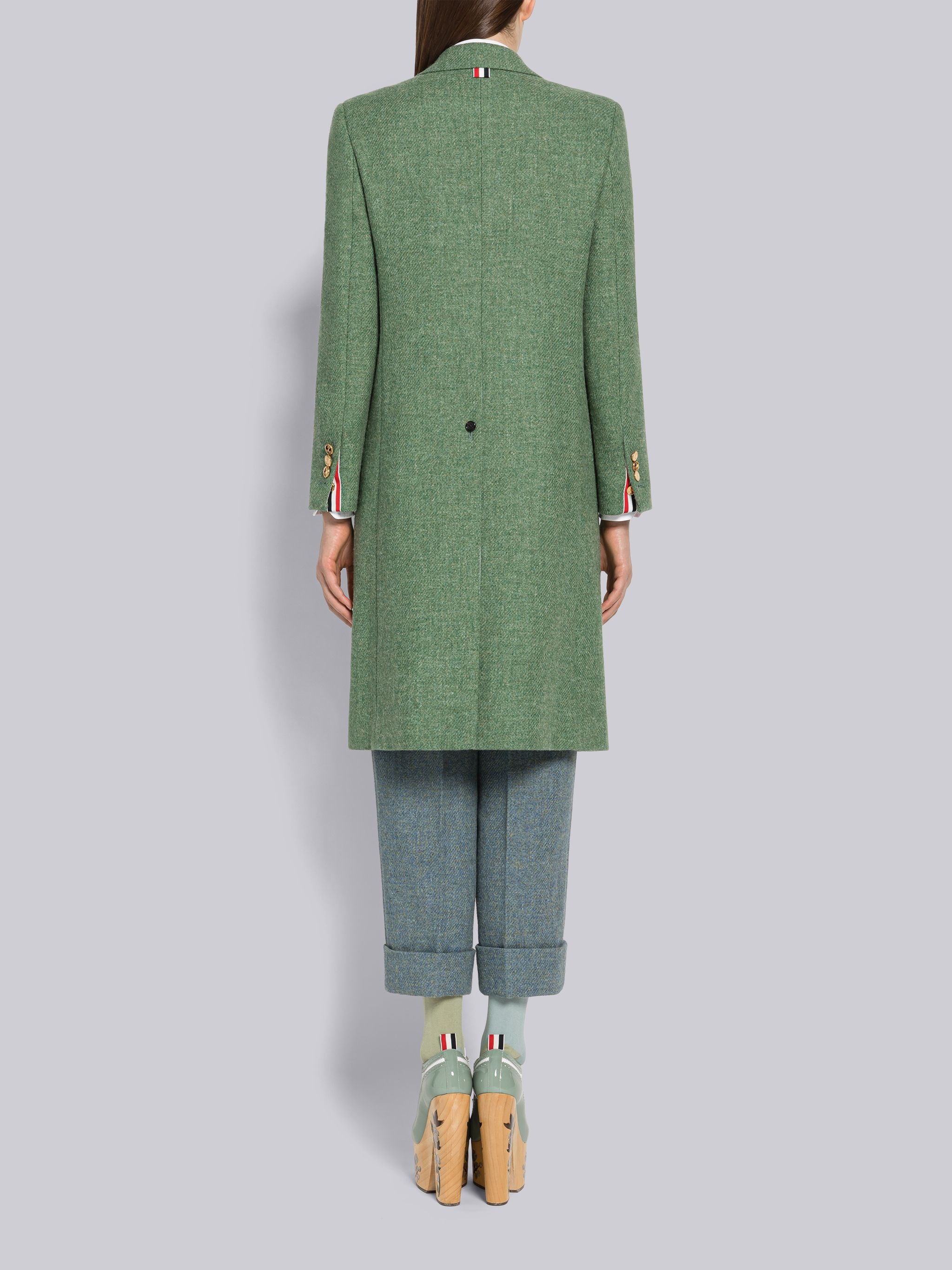 Harris Tweed Single Vent Overcoat - 3