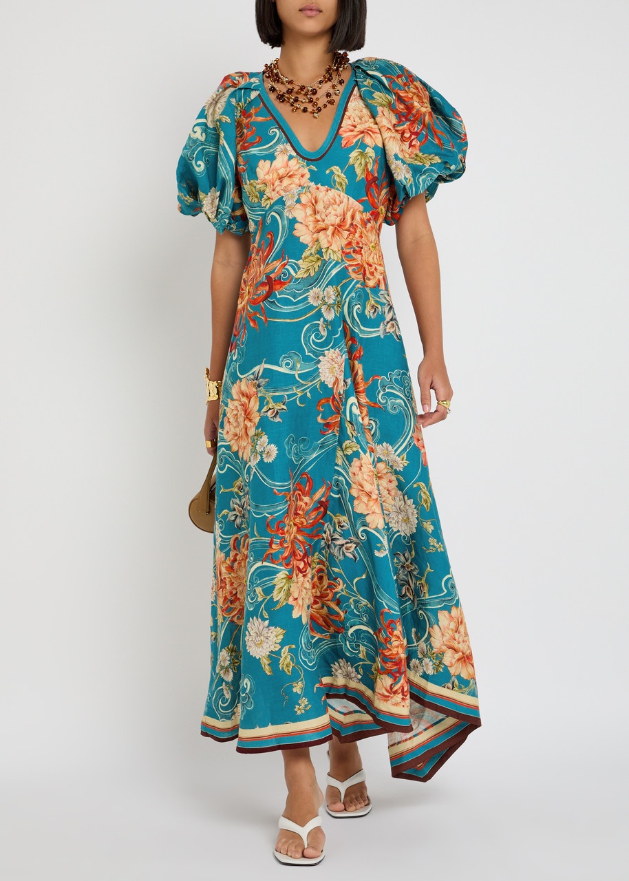 Alemais Fletcher Floral-printed Flax Maxi Dress - 4