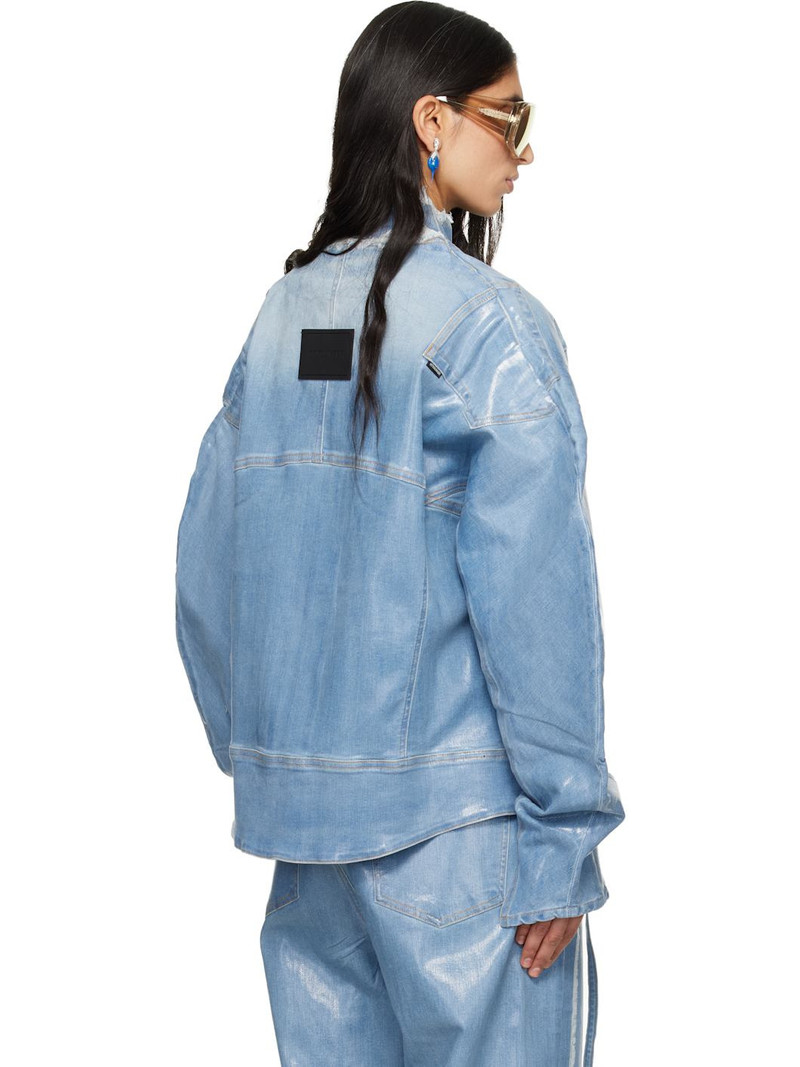 Blue Glazed Denim Zip Jacket 3