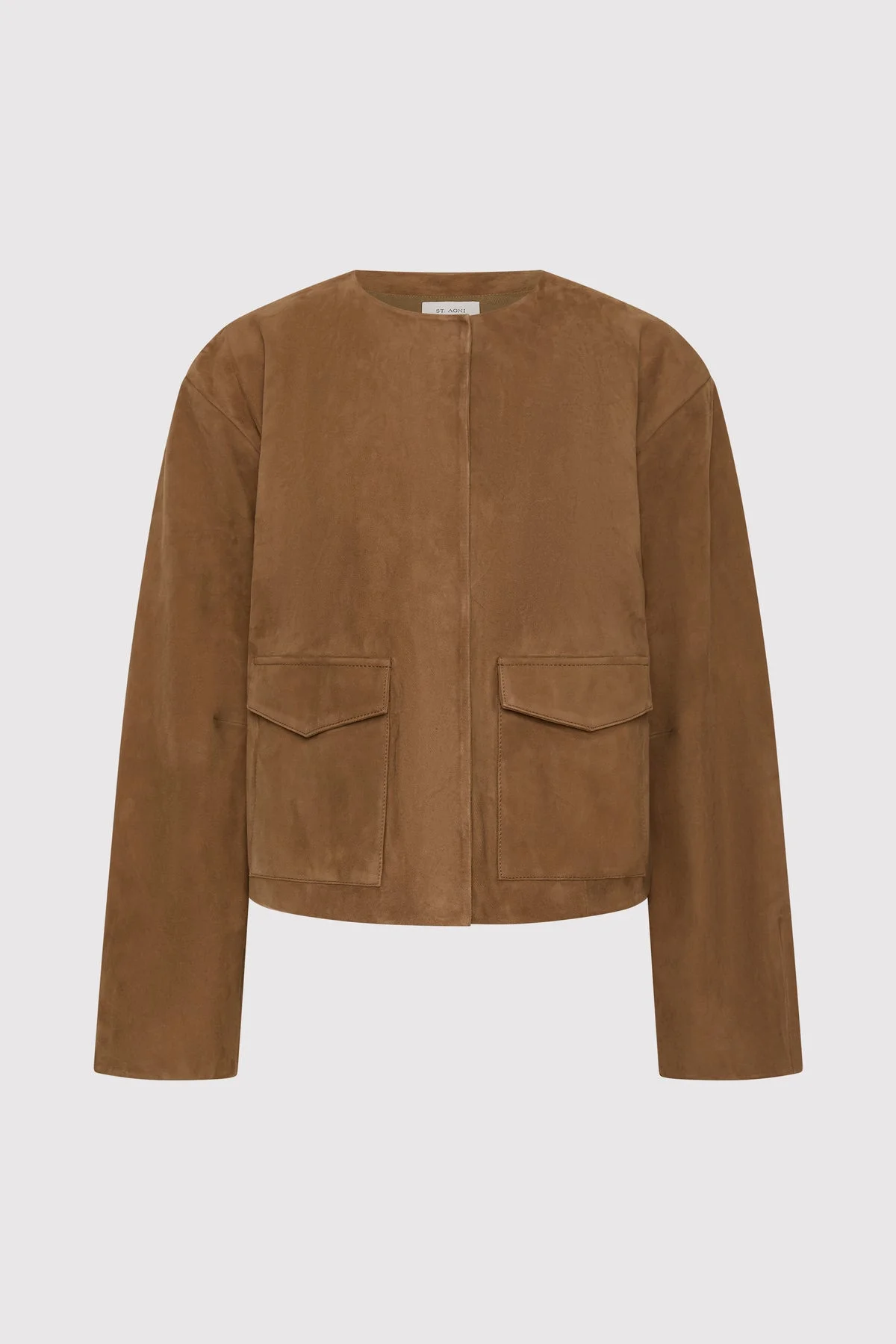 Suede Utility Cocoon Bomber - Toffee - 1