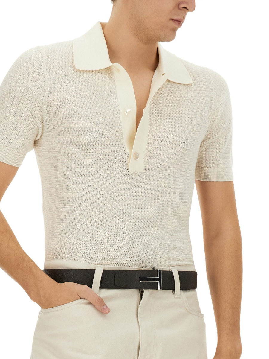 Tom Ford Men Cotton And Silk Polo Shirt - 4