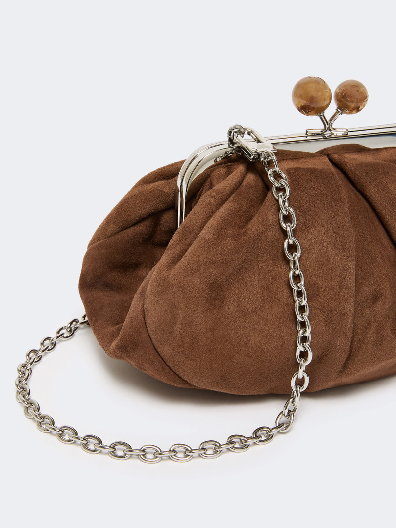 VALOIS Small suede Pasticcino Bag - DARK BROWN 3
