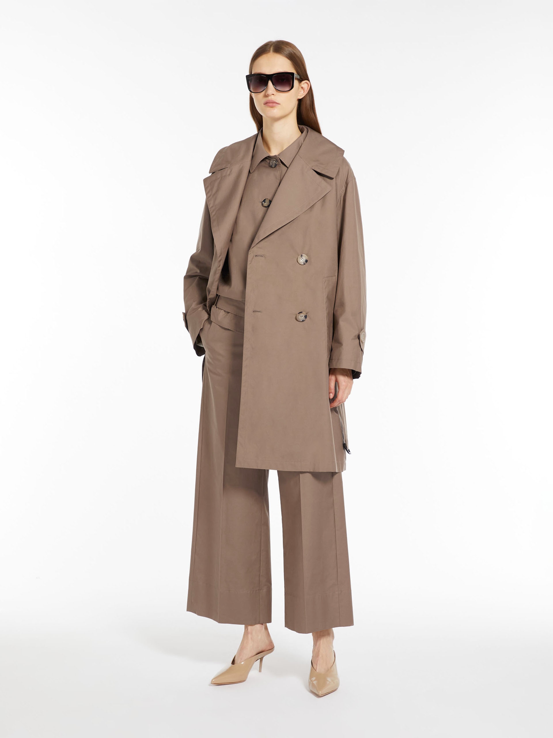 VTRENCH Oversized trench coat in water-resistant cotton twill - 2