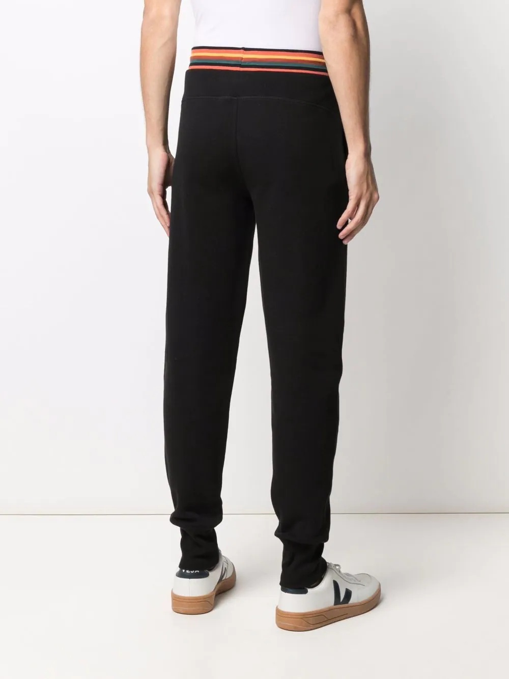 knitted contrasting trim track pants - 4