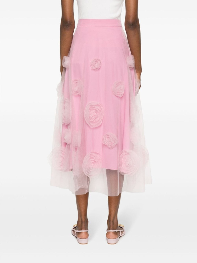floral-appliqué tulle midi skirt 3