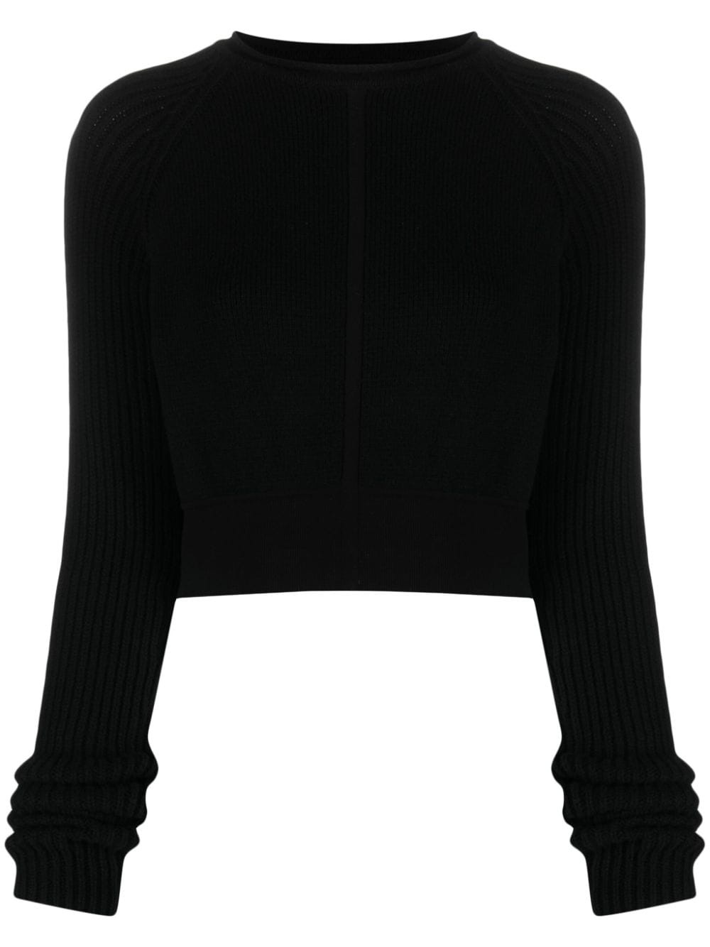 rolled-trim ribbed-knit jumper - 1