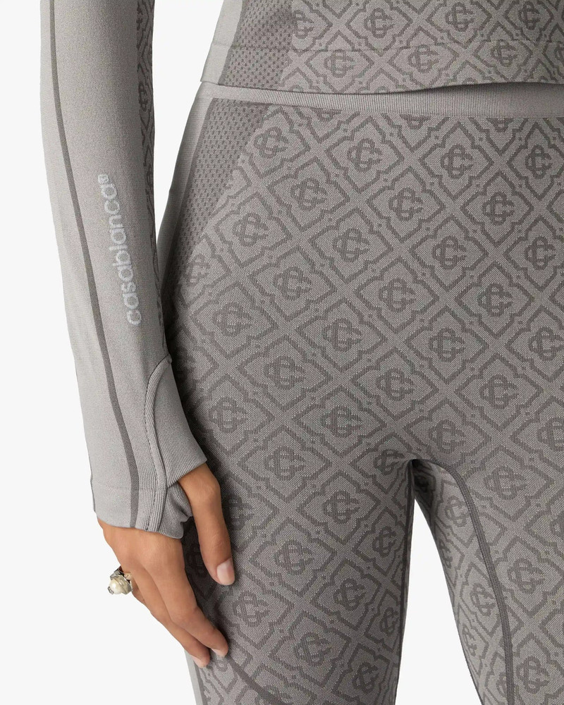 Light Grey Seamless Monogram Long Sleeve Top 5